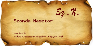 Szonda Nesztor névjegykártya